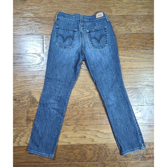 Levis 505 Straight Leg Jeans Size 4 (28X28.5) Womens Stretch Medium Blue Wash - Picture 11 of 14